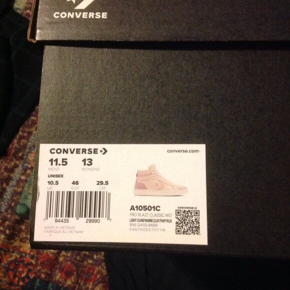 Converse Men's Pro Blaze Tan & Gray Leather & Suede Mid Sneakers - 11.5 - NIB - Picture 9 of 10